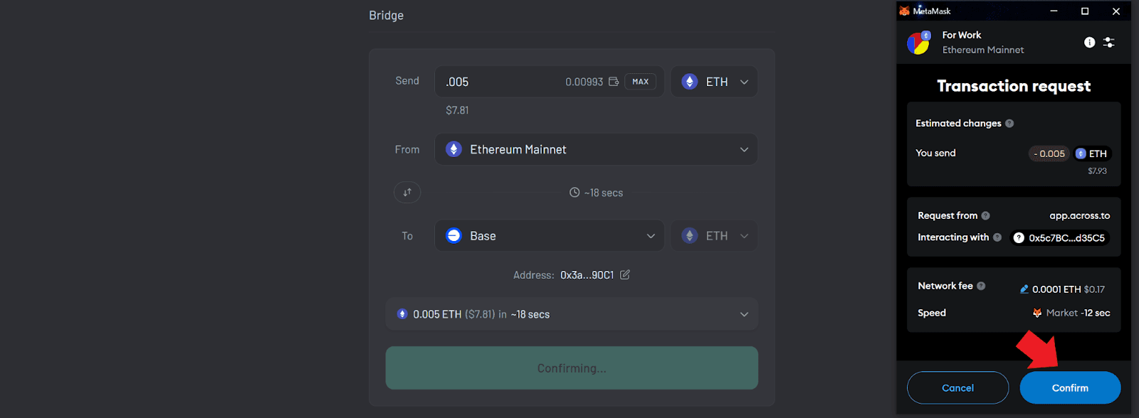 Crypto Bridging Made Simple (Graphic 7) Approve and confirm the bridge transaction.